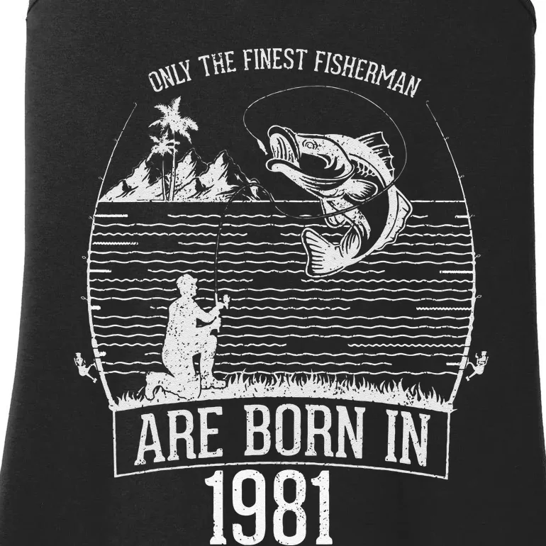 40 Year Old Bass Fishing Fisherman 1981 40th Birthday Ladies Essential Tank