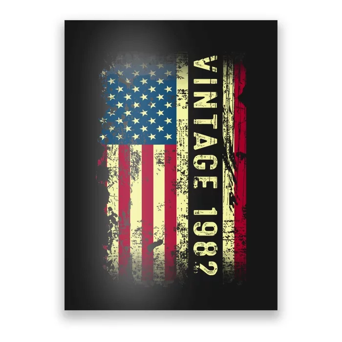 41 Year Old Gifts Vintage 1982 American Flag 41th Birthday Poster