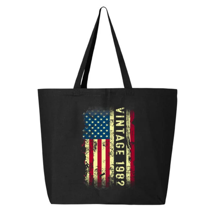 41 Year Old Gifts Vintage 1982 American Flag 41th Birthday 25L Jumbo Tote