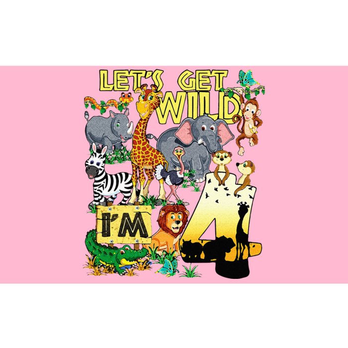 4 Year Old Zoo Safari Birthday Party Tee Lets Get Wild Im 4 Bumper Sticker