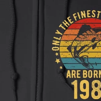 40 Year Old Fishing 40th Birthday Born In 1981 Fisherman Full Zip Hoodie