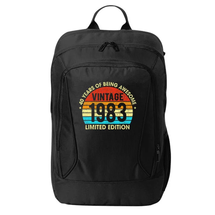 40 Years Old Gift Vintage 1983 Limited Edition 40th Birthday City Backpack