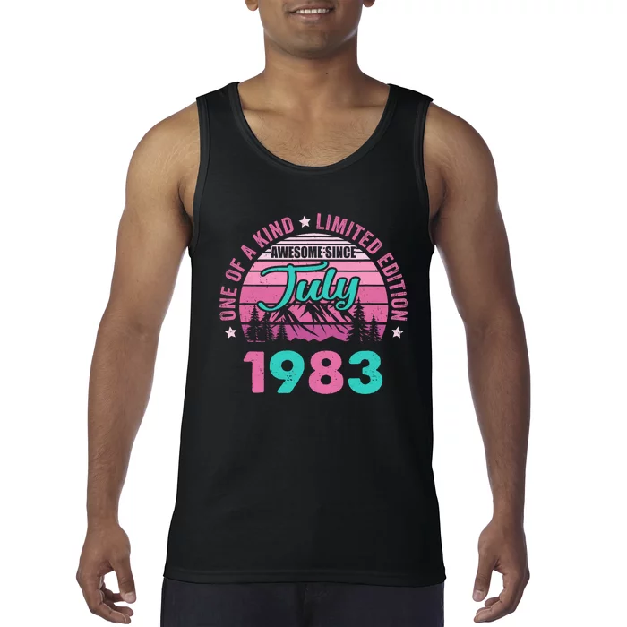 40 Years Old Awesome Since July 1983 40Th Birthday Women Tank Top