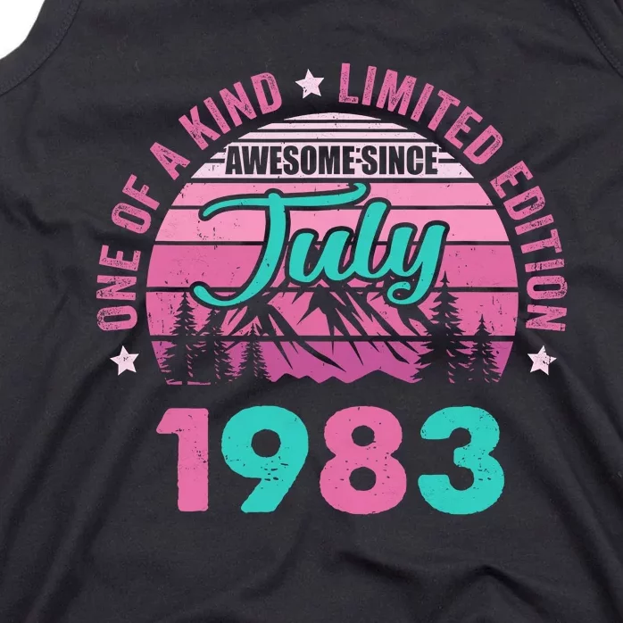 40 Years Old Awesome Since July 1983 40Th Birthday Women Tank Top