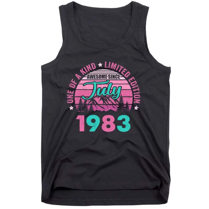 40 Years Old Awesome Since July 1983 40Th Birthday Women Tank Top