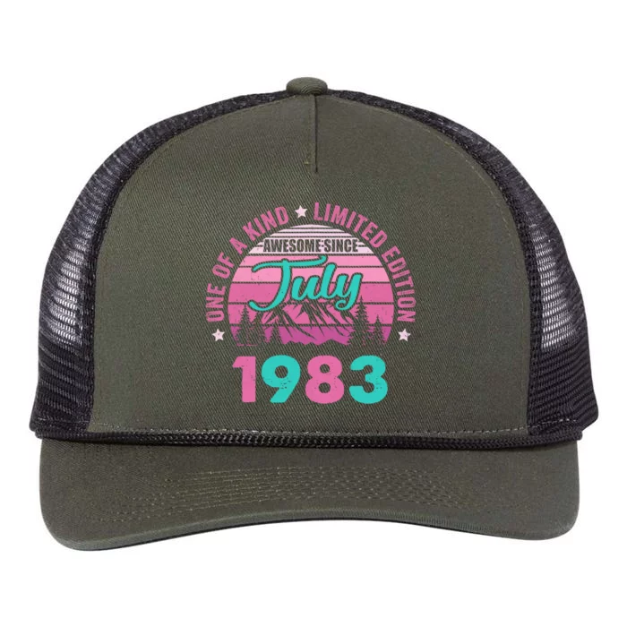 40 Years Old Awesome Since July 1983 40Th Birthday Women Retro Rope Trucker Hat Cap