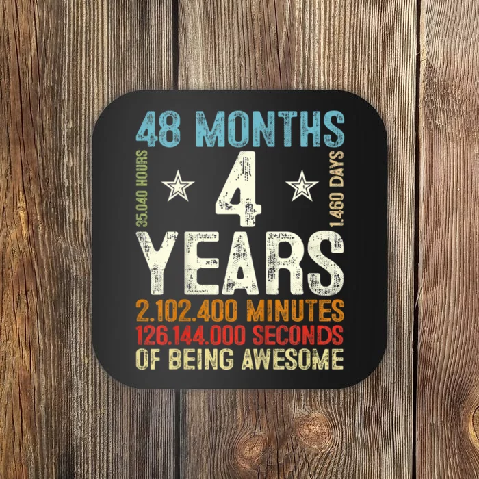 4 Year Old Gift Decorations 4th Bday Awesome 2019 Birthday Coaster