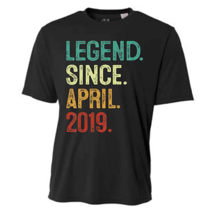 4 Years Old Legend Since April 2019 4th Birthday Cooling Performance Crew T-Shirt