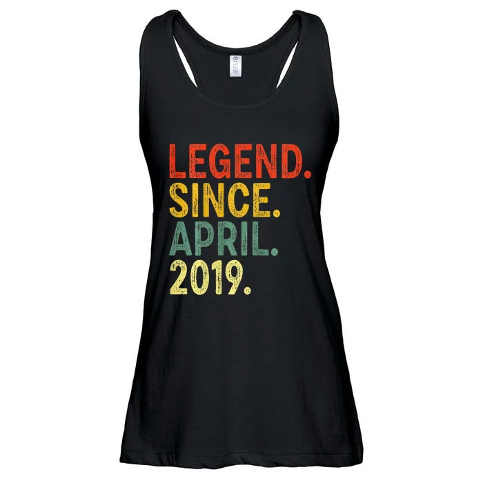 4 Year Old Legend Since April 2019 4th Birthday Ladies Essential Flowy Tank