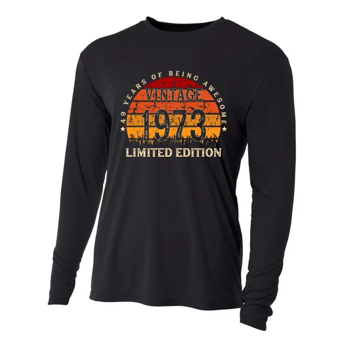 49 Year Old Gifts Retro Vintage 1973 Limited Edition 49th Birthday Cooling Performance Long Sleeve Crew