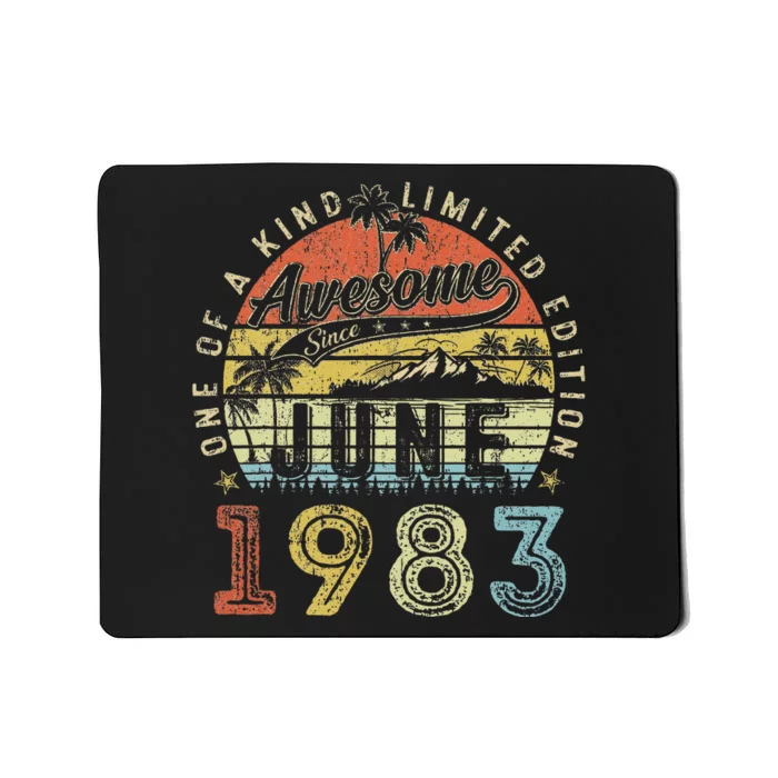 40 Year Old Awesome Since June 1983 40th Birthday Mousepad