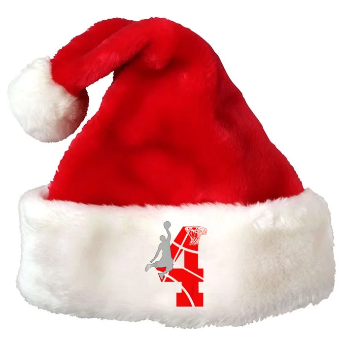 4 Year Old 4th Basketball Birthday Partytheme Premium Christmas Santa Hat