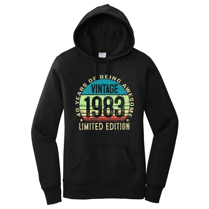 40 Years Old Vintage 1983 Limited Edition 40th Birthday Gift Women's Pullover Hoodie