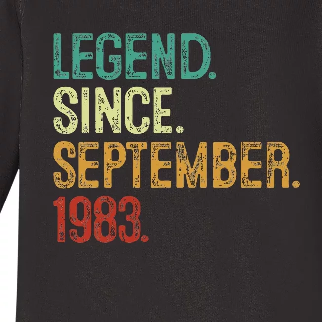 40 Years Old Legend Since September 1983 40th Birthday Baby Long Sleeve Bodysuit