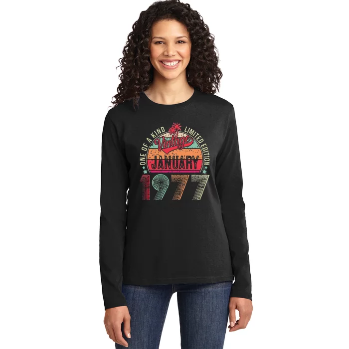 46 Years Old Gift January 1977 Limited Edition 46th Birthday Ladies Long Sleeve Shirt