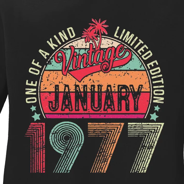 46 Years Old Gift January 1977 Limited Edition 46th Birthday Ladies Long Sleeve Shirt