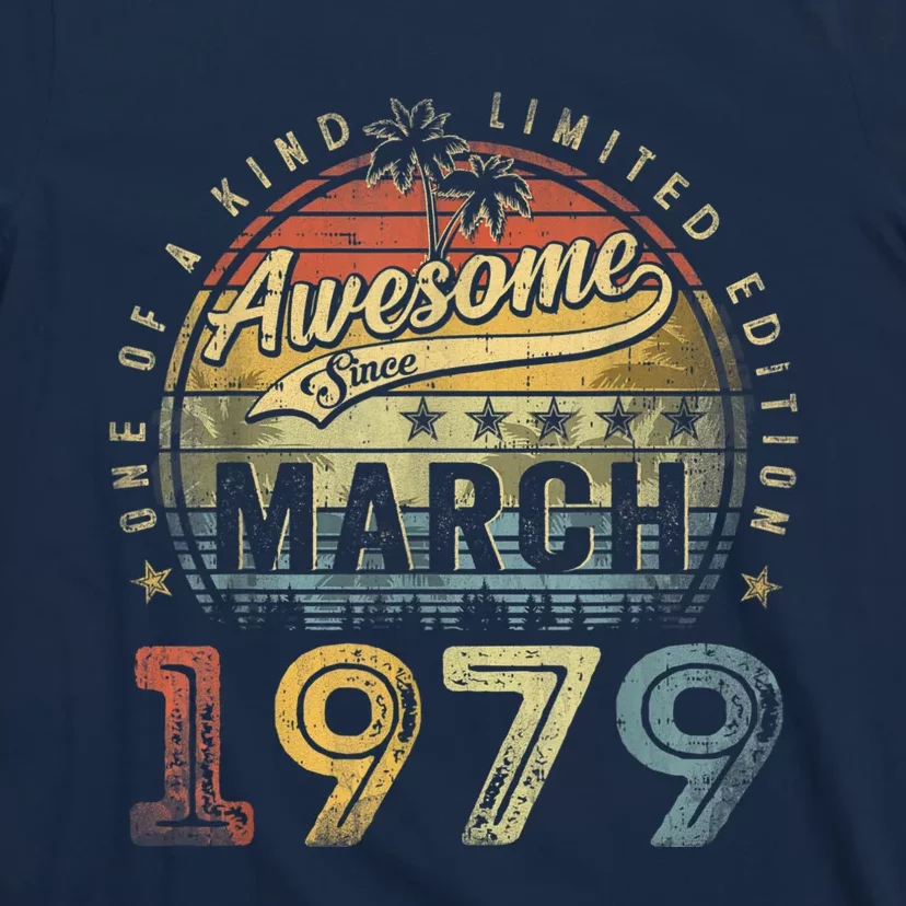 44 Year Old Awesome Since March 1979 44th Birthday T-Shirt