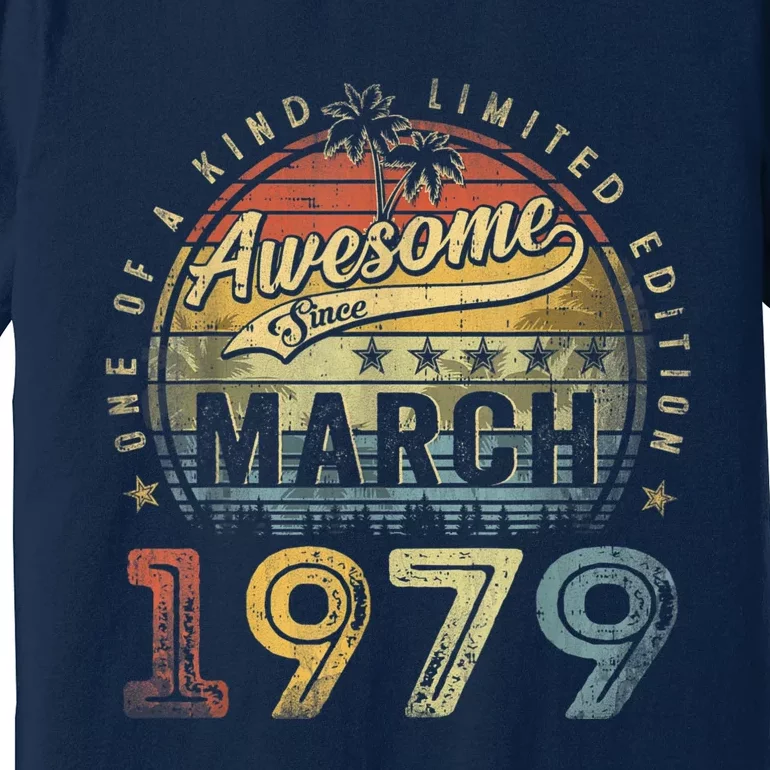 44 Year Old Awesome Since March 1979 44th Birthday Premium T-Shirt