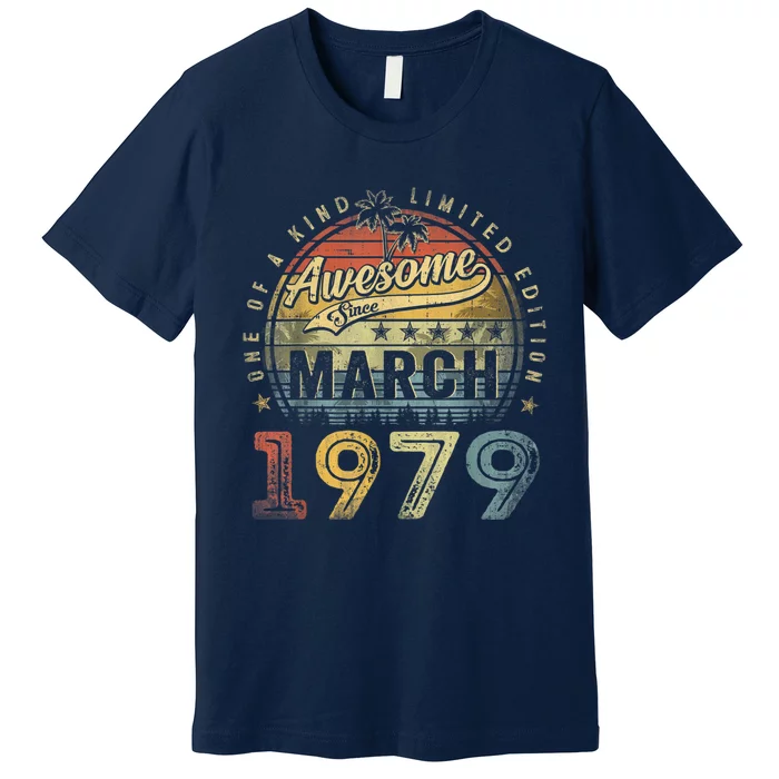 44 Year Old Awesome Since March 1979 44th Birthday Premium T-Shirt