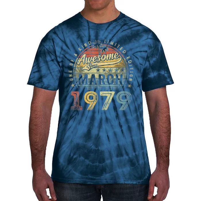 44 Year Old Awesome Since March 1979 44th Birthday Tie-Dye T-Shirt