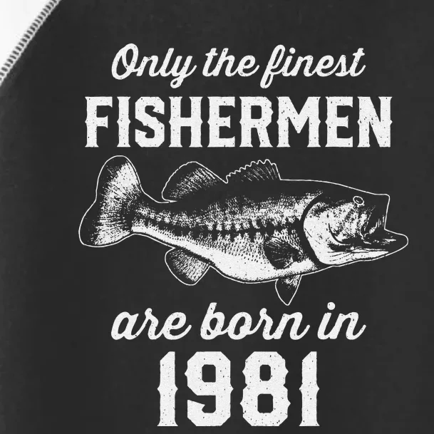 42 Year Old Fishing Fisherman 1981 42nd Birthday Toddler Fine Jersey T-Shirt