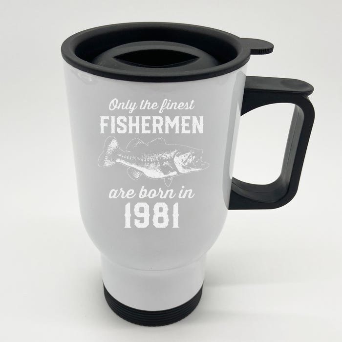 42 Year Old Fishing Fisherman 1981 42nd Birthday Front & Back Stainless Steel Travel Mug