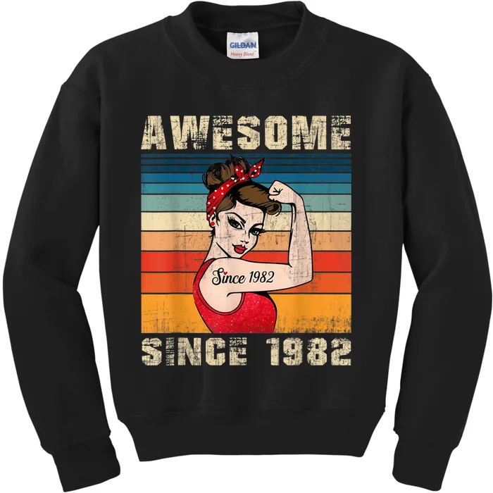 41 Year Old Awesome Since 1982 41st Birthday Gifts Wom.e.n Kids Sweatshirt