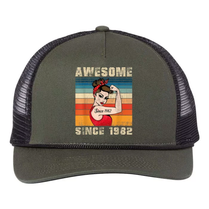 41 Year Old Awesome Since 1982 41st Birthday Gifts Wom.e.n Retro Rope Trucker Hat Cap