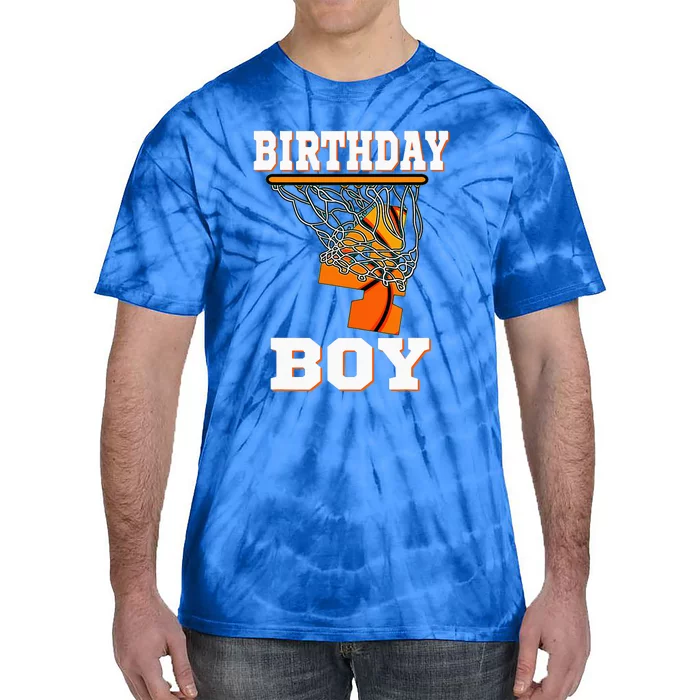 4 Years Old Basketball 4th Birthday Party Celebration Tie-Dye T-Shirt