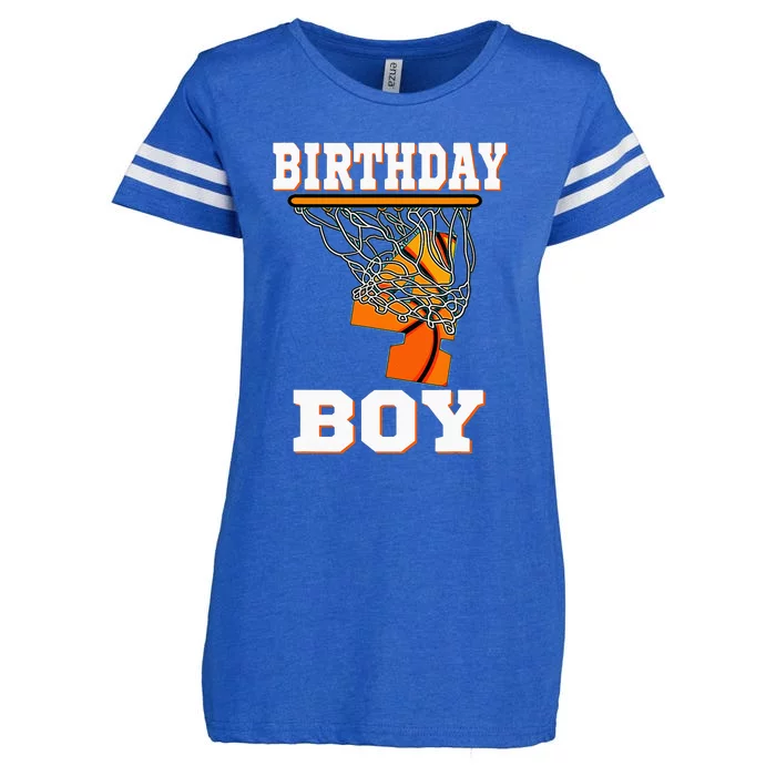 4 Years Old Basketball 4th Birthday Party Celebration Enza Ladies Jersey Football T-Shirt