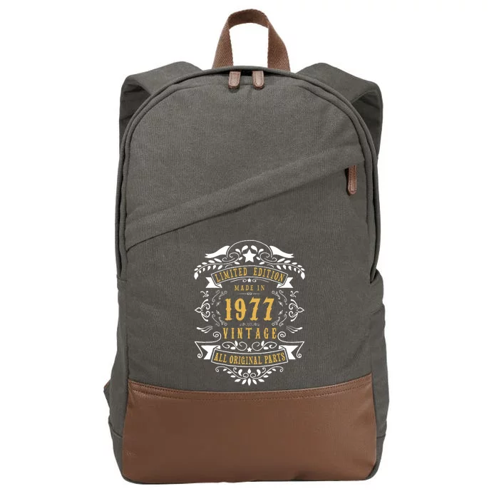 46 Years Old 46th Birthday Made Born In 1977 Idea Cotton Canvas Backpack