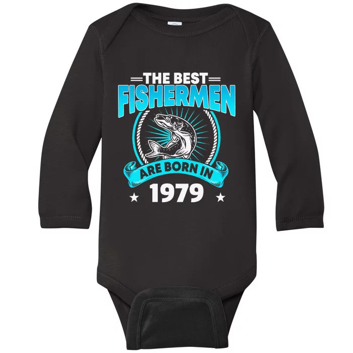 42 Year Old Vintage 1979 Fishing Fisherman 42th Birthday Baby Long Sleeve Bodysuit