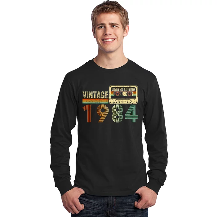 40 Year Old Gifts Vintage 1984 40th Birthday Cassette Tape Long Sleeve Shirt