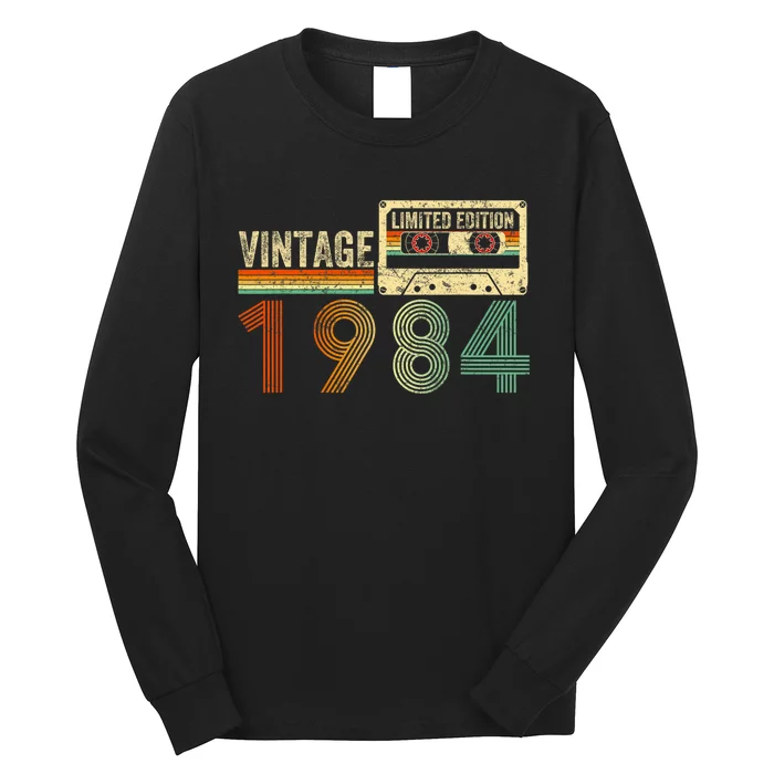 40 Year Old Gifts Vintage 1984 40th Birthday Cassette Tape Long Sleeve Shirt