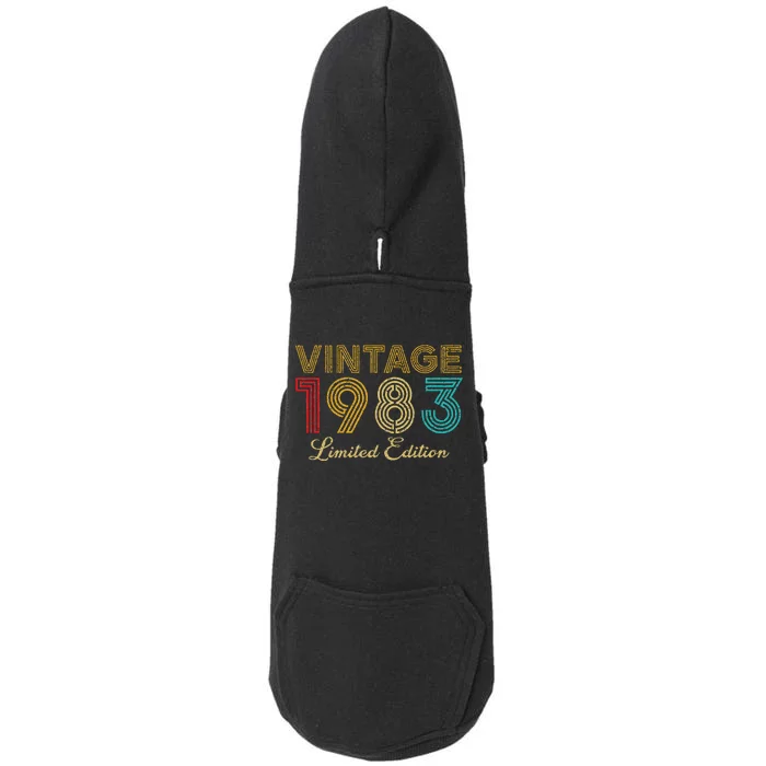 40 Years Old Vintage 1983 Limited Edition 40th Birthday Doggie 3-End Fleece Hoodie