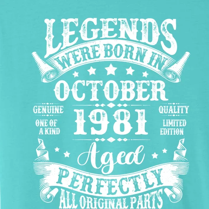 43 Years Old Legend Since October 1981 43rd Birthday Dad ChromaSoft Performance T-Shirt