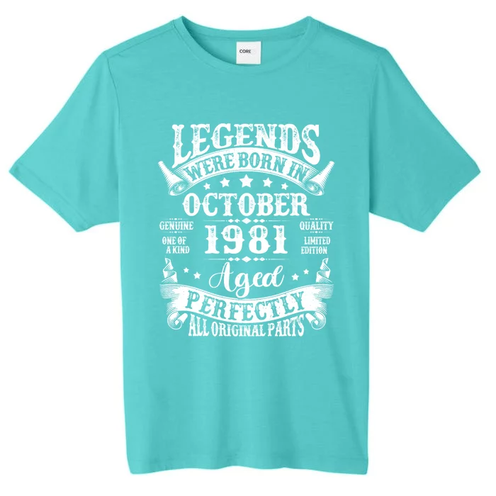 43 Years Old Legend Since October 1981 43rd Birthday Dad ChromaSoft Performance T-Shirt