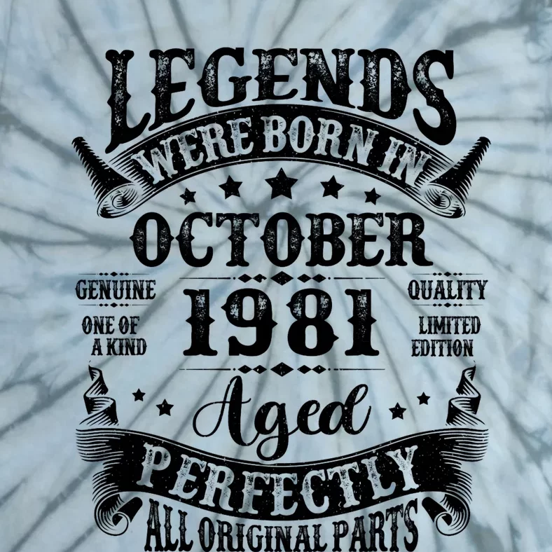 43 Years Old Legend Since October 1981 43rd Birthday Dad Tie-Dye T-Shirt