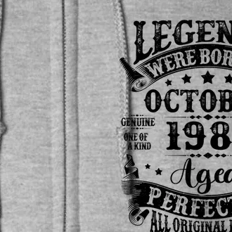 43 Years Old Legend Since October 1981 43rd Birthday Dad Full Zip Hoodie