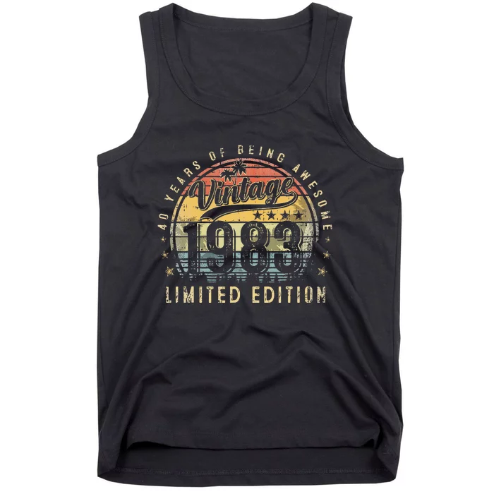 40 Year Old Gifts Vintage 1983 Limited Edition 40th Birthday Tank Top