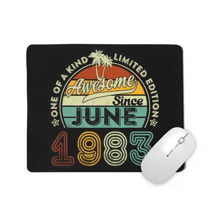 40 Year Old Awesome Since June 1983 40th Birthday Mousepad