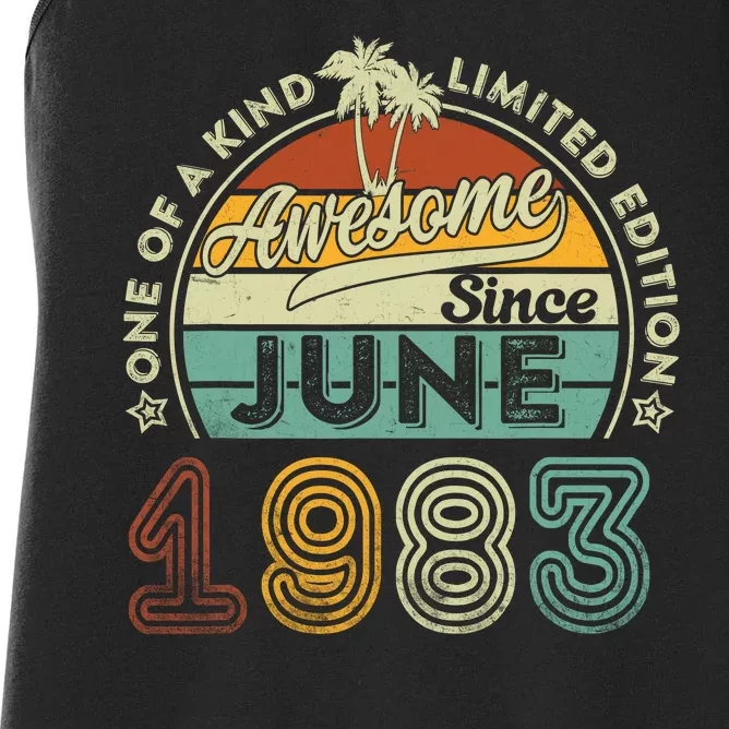 40 Year Old Awesome Since June 1983 40th Birthday Women's Racerback Tank