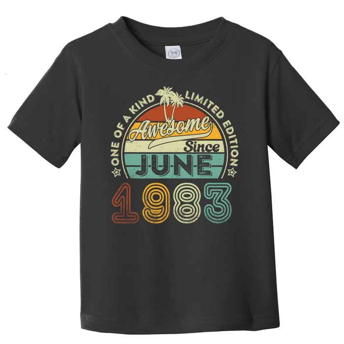 40 Year Old Awesome Since June 1983 40th Birthday Toddler T-Shirt