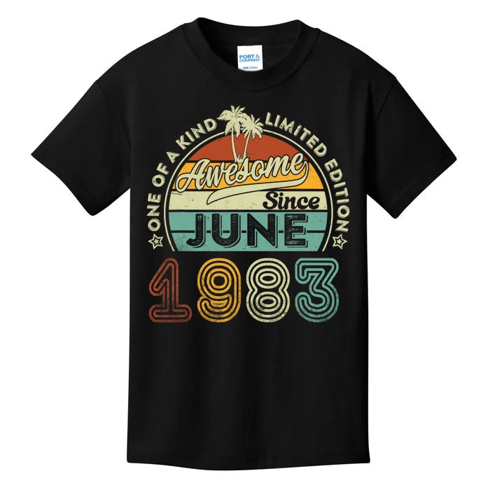 40 Year Old Awesome Since June 1983 40th Birthday Kids T-Shirt