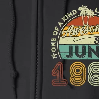 40 Year Old Awesome Since June 1983 40th Birthday Full Zip Hoodie