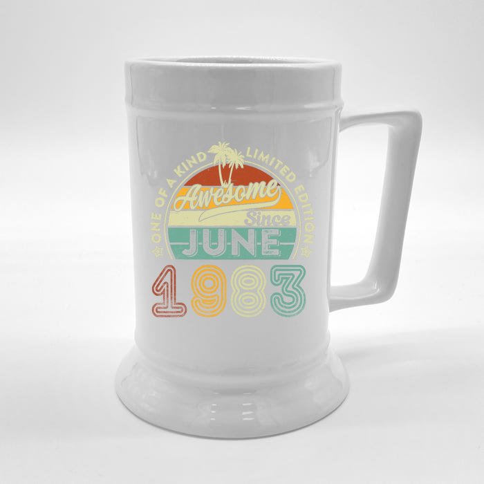 40 Year Old Awesome Since June 1983 40th Birthday Front & Back Beer Stein