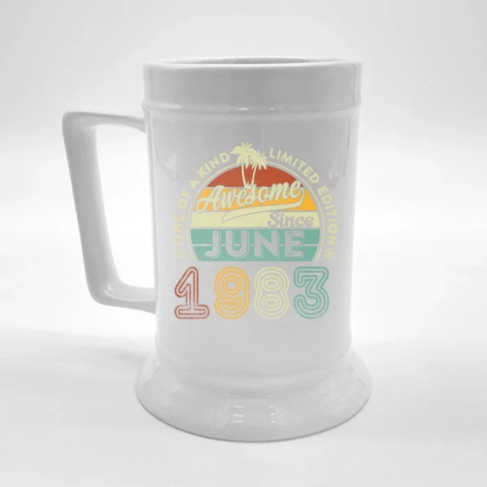 40 Year Old Awesome Since June 1983 40th Birthday Front & Back Beer Stein