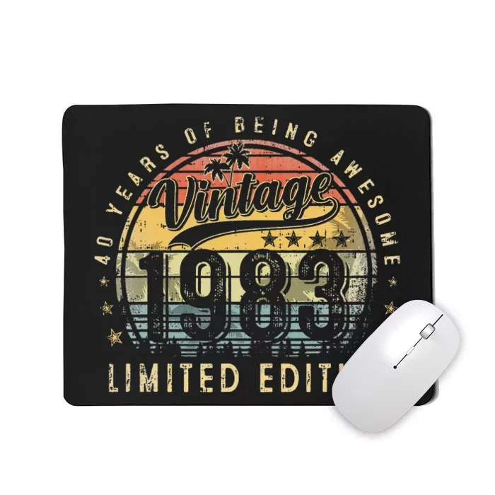 40 Year Old Gifts Vintage 1983 Limited Edition 40th Birthday Mousepad