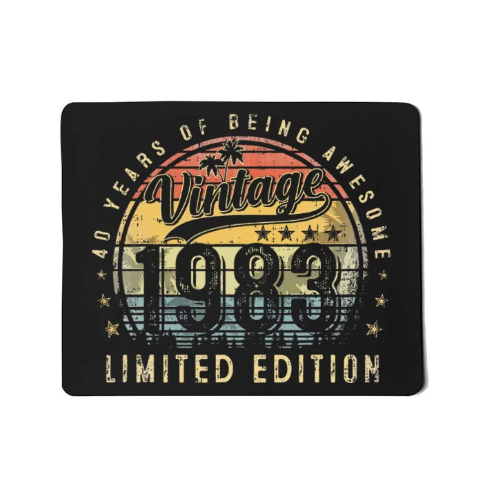 40 Year Old Gifts Vintage 1983 Limited Edition 40th Birthday Mousepad