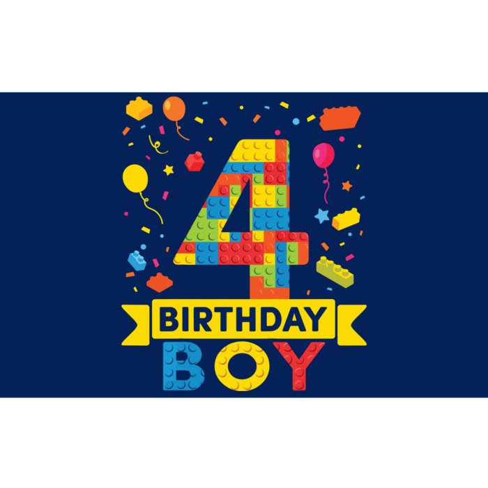 4 Year Old Building Blocks 4th Birthday Boy Bumper Sticker